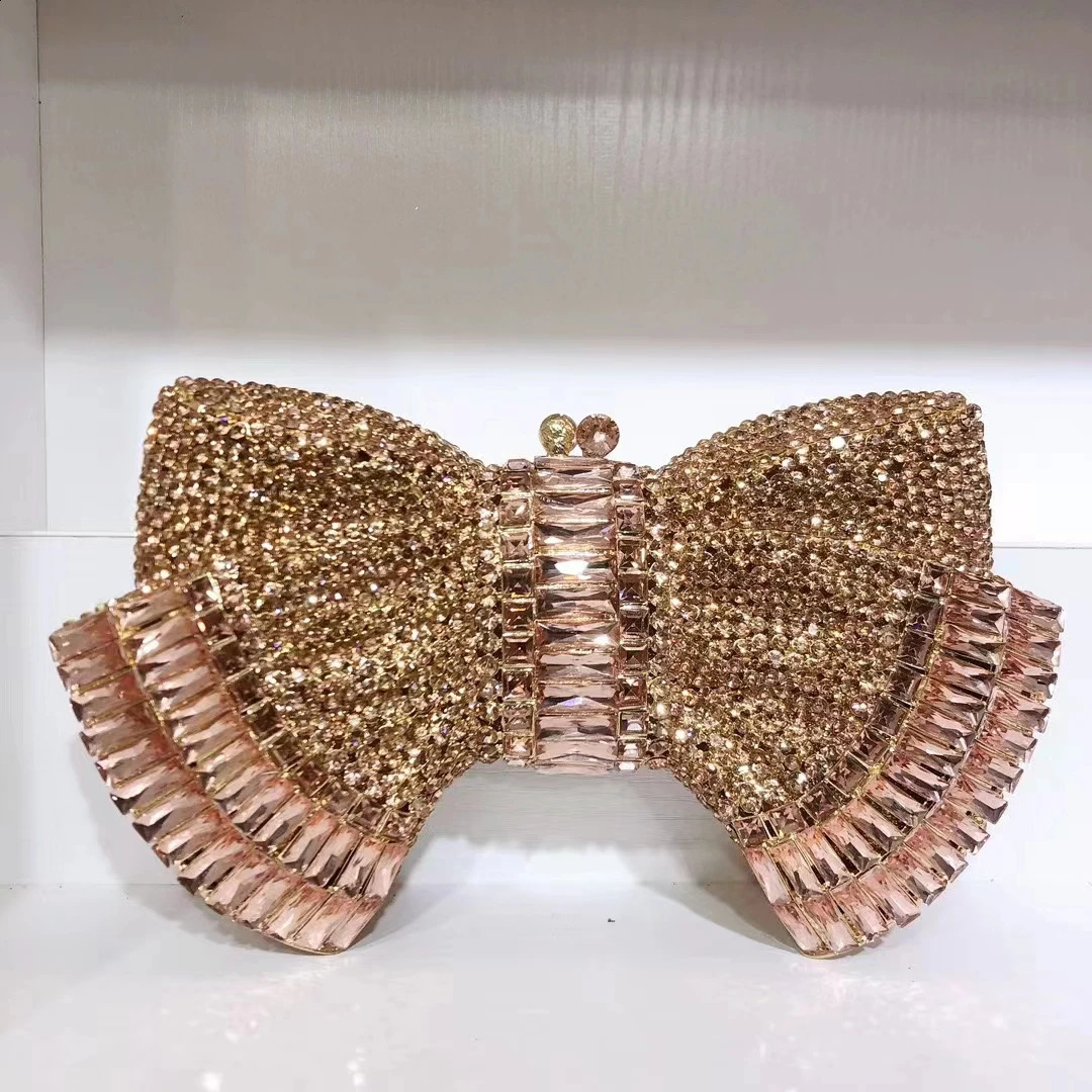 Womens Green/Silver/Purple/Pink/Blue Stone Bow Evening Bag Shining Womens Rhinestone Handbag Wedding Party Handbag Wallet 241031