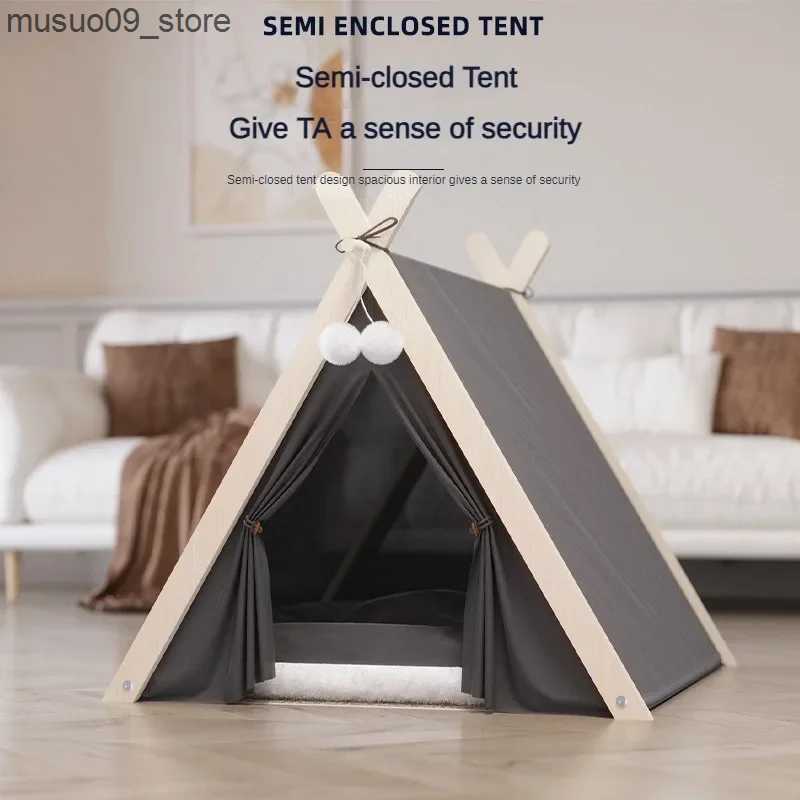 kennels pens Dog bed semi enclosed comfortable large space soft and warm Camas Para Perros deep sleep washable pet cat bed Accesorios Para Perros L240