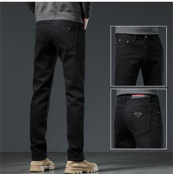 Men's Jeans designer Black printed jeans men's trendy brand 2025summer new ins Korean version trend slim fitting small leg pants for men