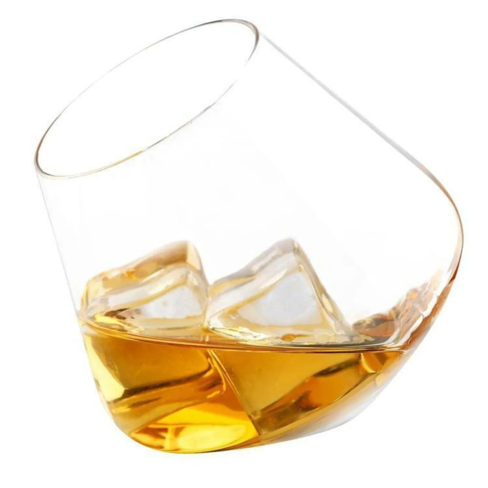 Tilted Crystal Whiskey Old Fashioned Scotch Bourbon Tumbler Glasses Set of 4 United States 241106