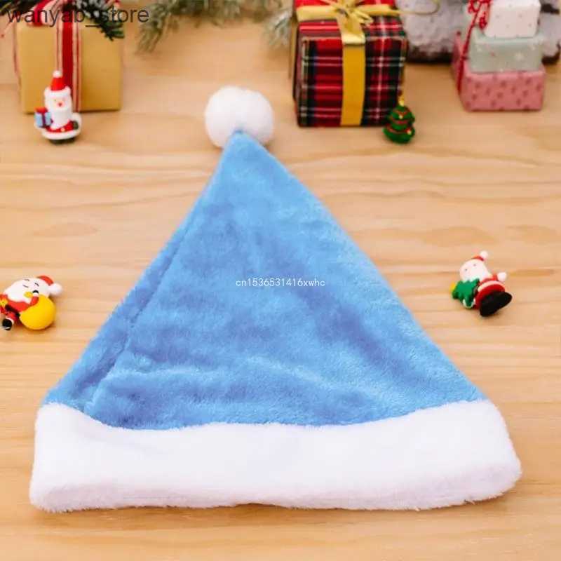 Wide Brim Hats Bucket Hats Dropship Christmas Multi Color Plush Hat Santa Hats for Winter Xmas Hat Party Accessories L240910