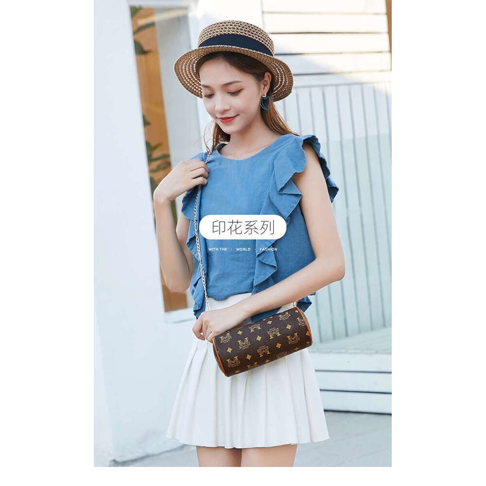 Designer Bag New Vintage Letter Printing Cylinder Bag Elegant And Elegant One Shoulder Crossbody Bag Crossbody Bags For Women