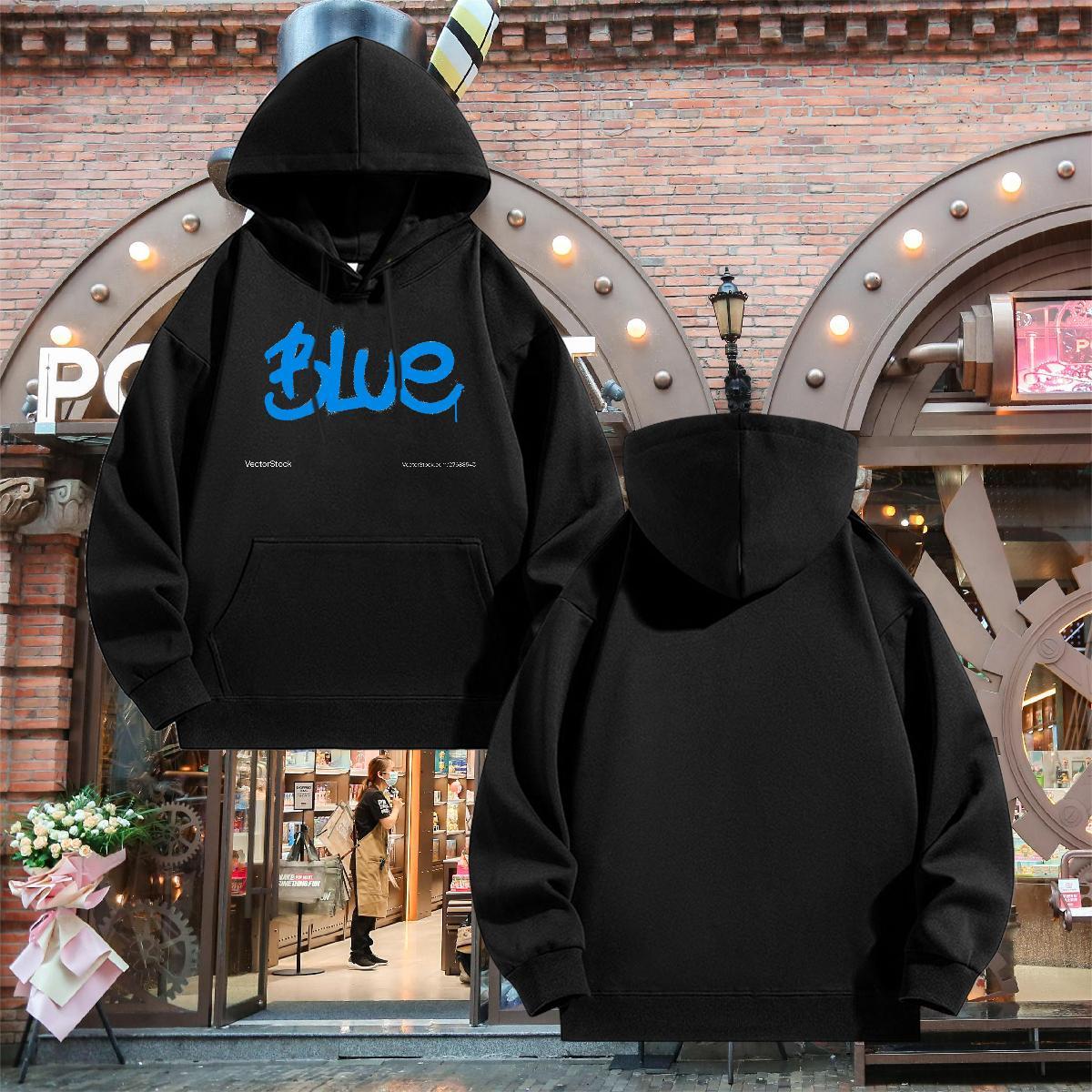 2024 Hoodie Hooded Collar Long Sleeves Wholesale Womens Hoodie Anime Print Tops Pullover Hoodie Velvet Thick Autumn Winter Casual