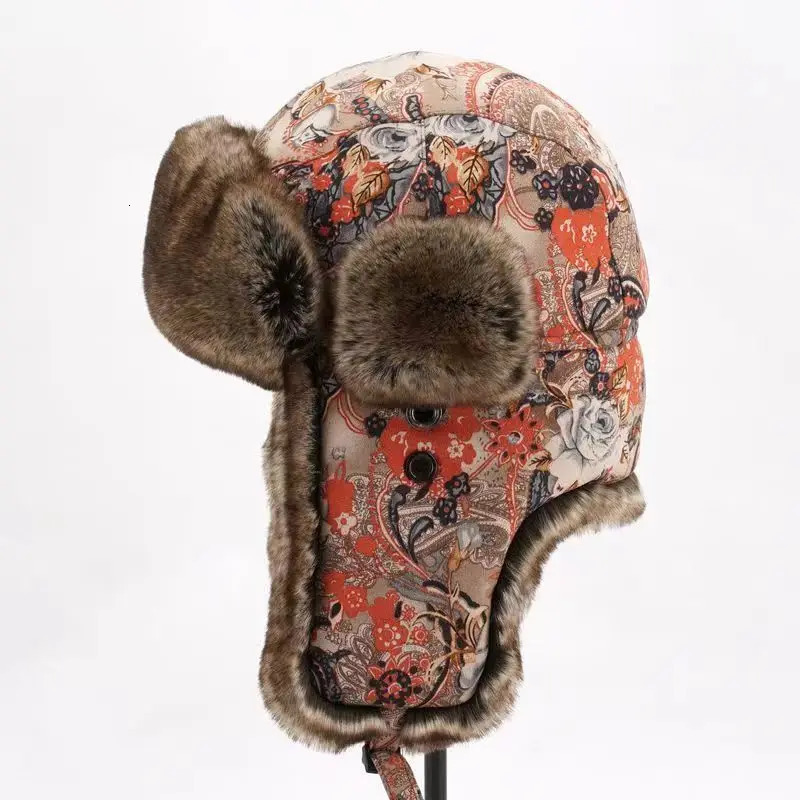 Winter bomber hat mens womens faux fur Russian earmuffs Ushanka trap hat 241106