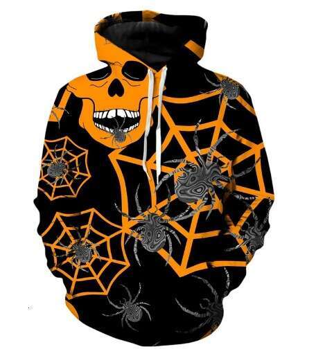 shanshi spider hoodie Halloween Spider Web Men's Casual Hoodie hoodie