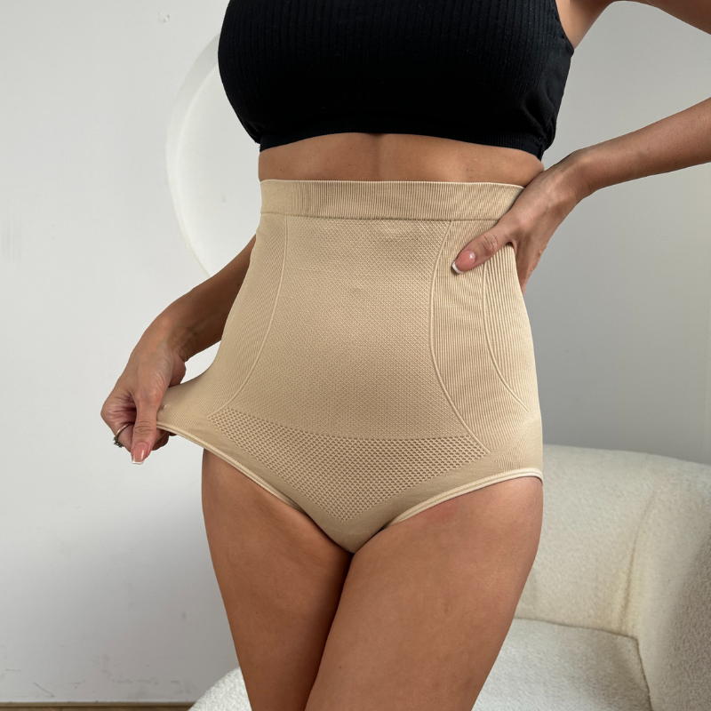 shapewear for women good quality Solid color seamless high waisted and high elasticity shaping sports shorts abdominal compression, shaping effect-K41