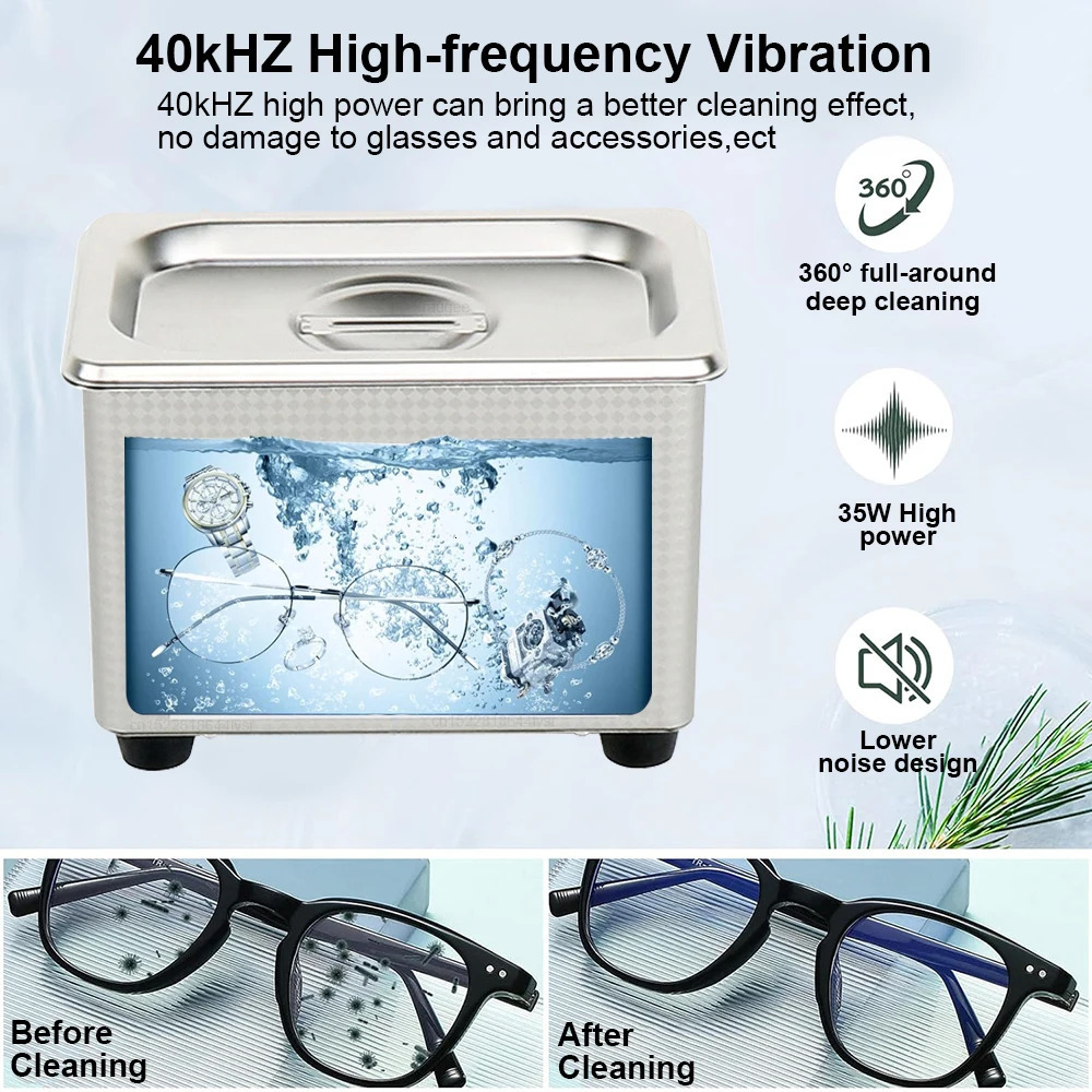 Ultrasonic cleaning machine Ultrasonic glass jewelry cleaning machine 40KHZ high-frequency ultrasonic cleaning bath 241106ww