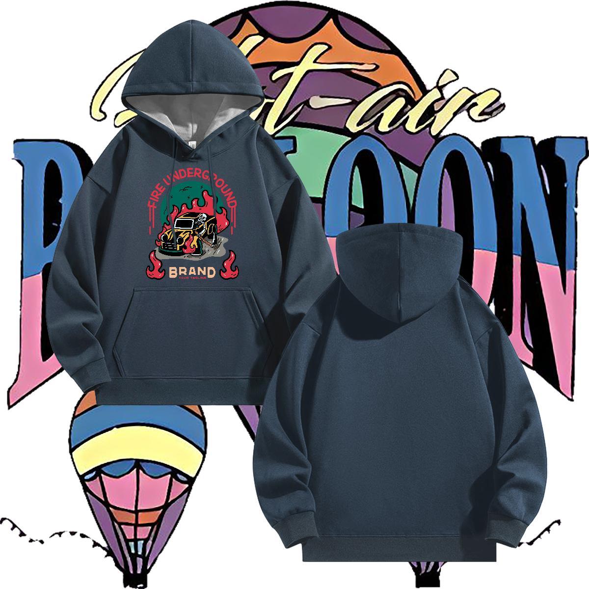 DIY Men Hoodie Home Outdoor Comfortable Men Tops Hoodie Breathable Long Sleeve Skull Top Hoodie Thick Plush