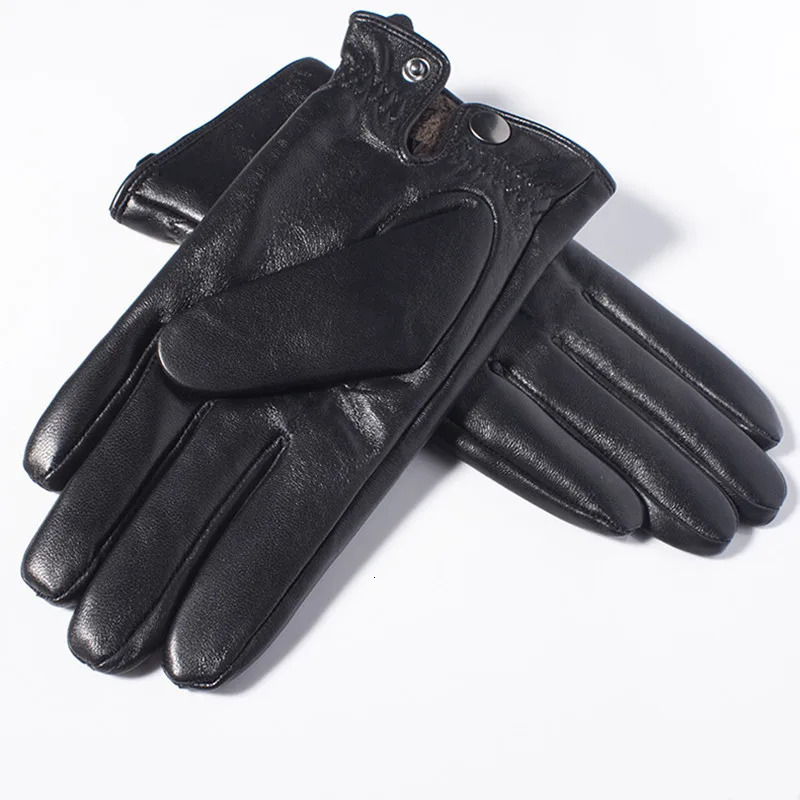 GOURS Winter Gloves Mens Genuine Leather Gloves Touch Screen Black Sheepskin Wool Lining Warm Driving Gloves GSM050 241106