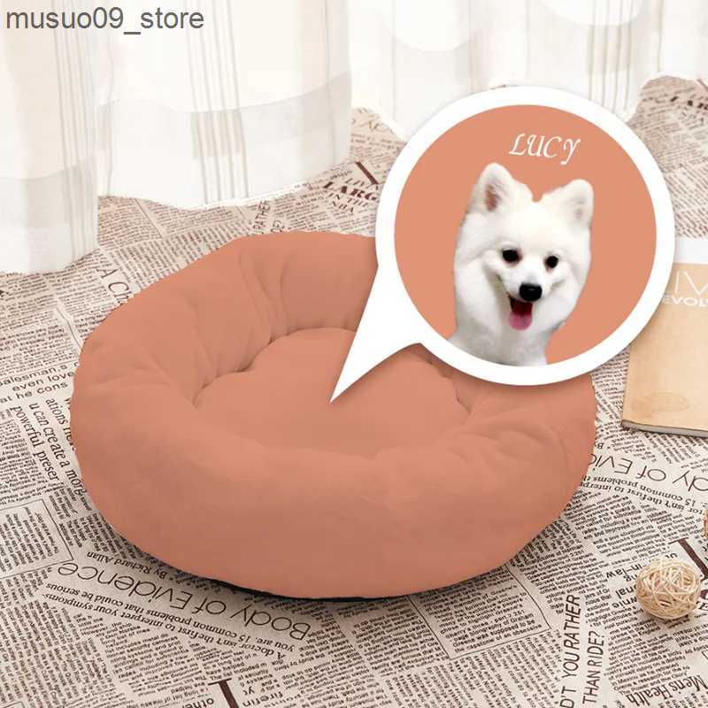 kennels pens Personalized customized fluffy dog bed for cats/dogs flannel warm pet mattress animal sleep sofa basket pet kennel L240910