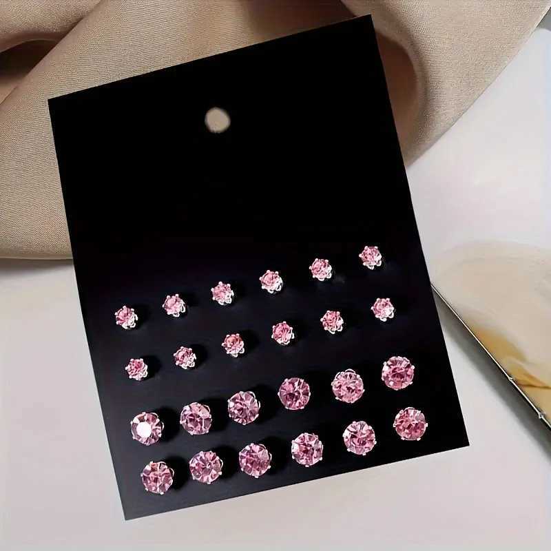 12 pairs of fashionable and minimalist circular warm earrings set suitable for daily wear as jewelry gifts X241106