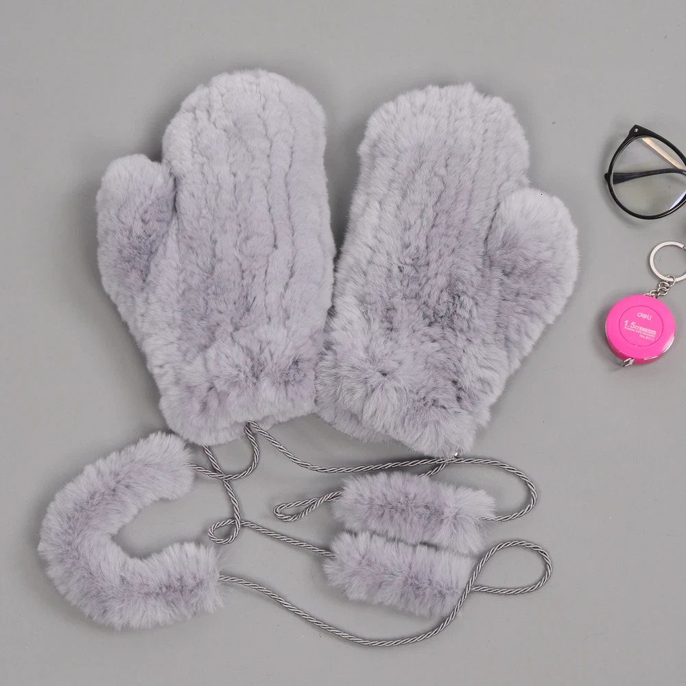 selling natural Rex Rabbit fur gloves with good elasticity womens winter knitted genuine Rabbit fur gloves outdoor genuine leather gloves 241106ww
