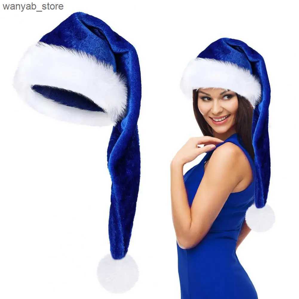 Wide Brim Hats Bucket Hats Adult Size Santa Hat Winter Warm Santa Hat for Adults Long Xmas Velvet Costume for Christmas Parties Stage Performance Keep