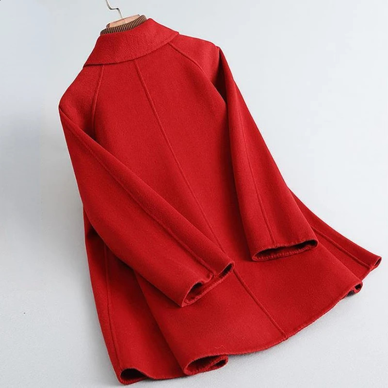 Blends Wool Coat Temper High Street Personal Chinese Style Aesthetics Fashion Ladies Baggy S4XL Elegant Clothes 241105