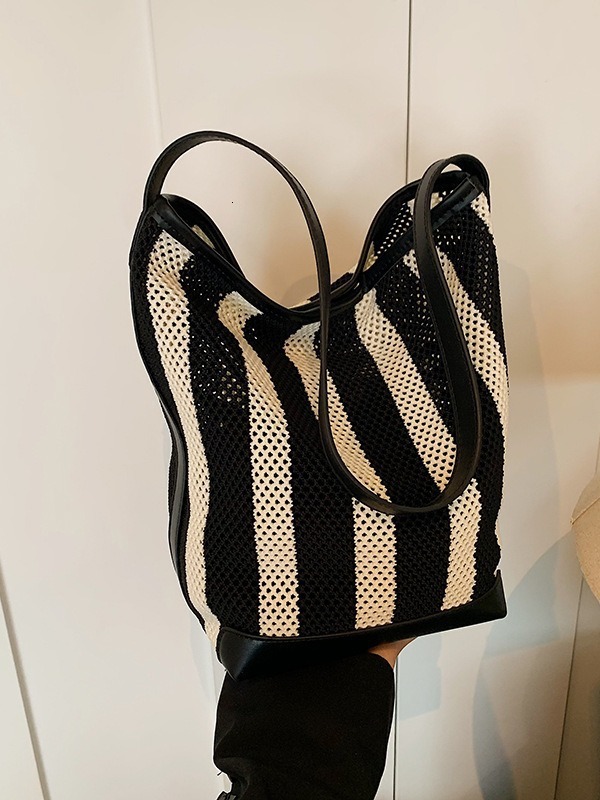 Striped Commuting Bucket For Bags Handbags Women Trend High-end Large Capacity Armpit Bag Designer