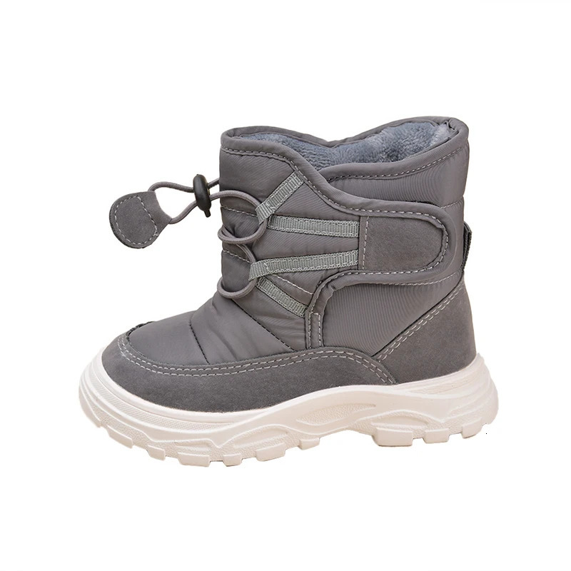 High Quality Rubber Sole Anti-slip Kids Outdoor Winter Waterproof Warm Boots Plush Shoes EW8273 241106