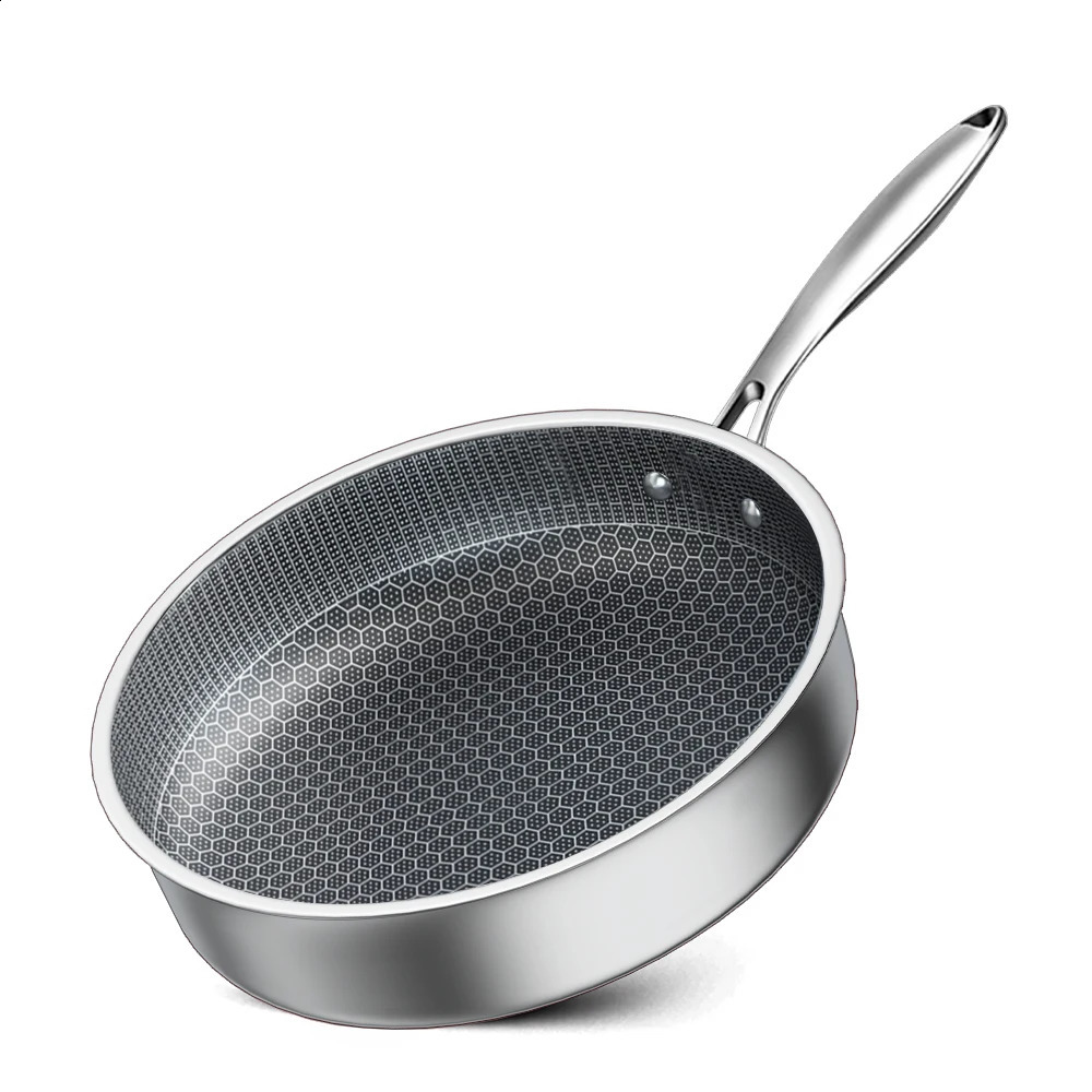 Stainless steel frying pan 24/26/28/30cm kitchen non stick frying pan kitchen non stick frying pan 241031