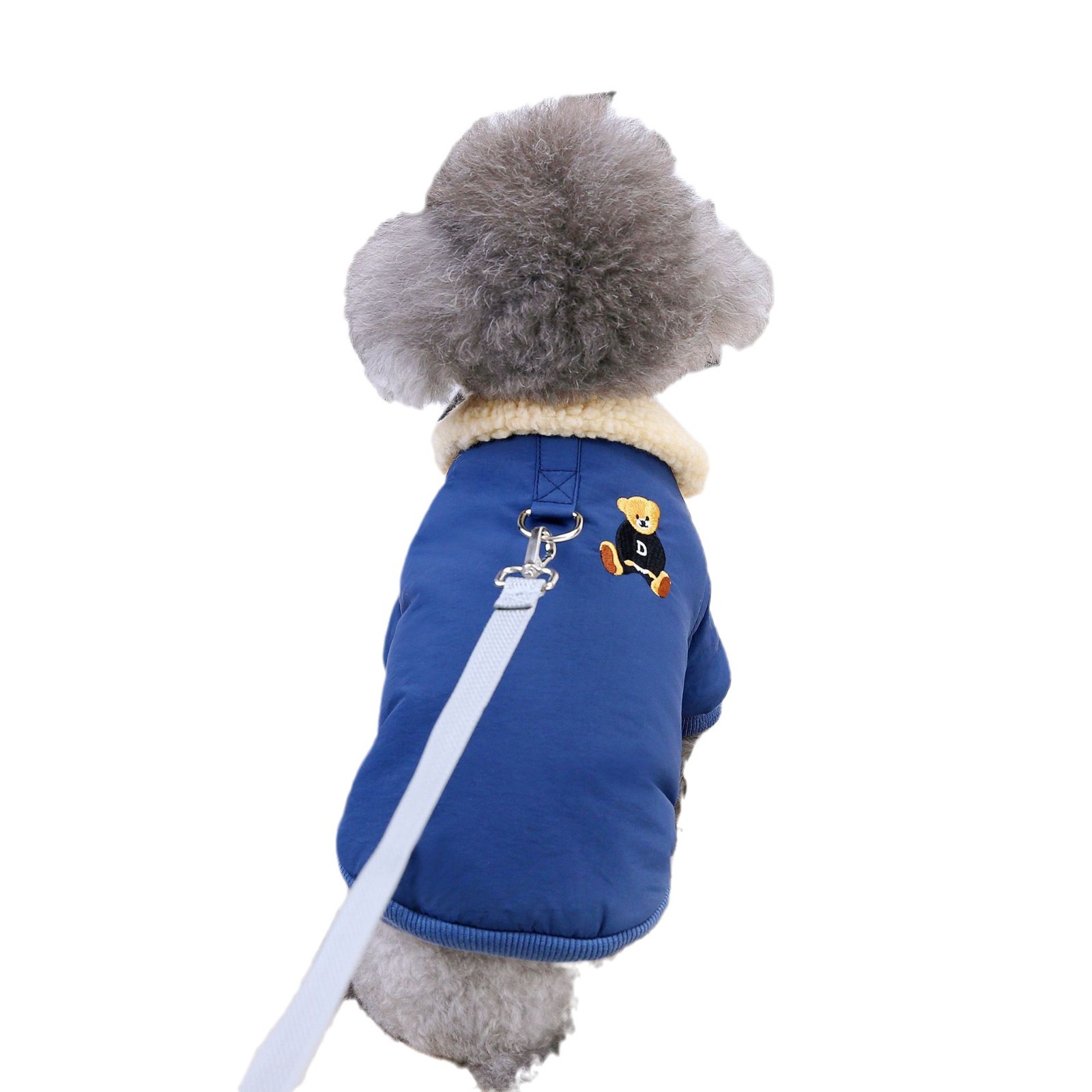 Trendy Design Winter Dog Coat Warm Fleece Dog Down Jacket with Traction Hook Dog Walking Clothes