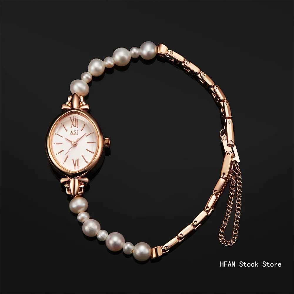 Leisure pointer quartz watch sweet and elegant watch natural freshwater pearl bracelet X241106