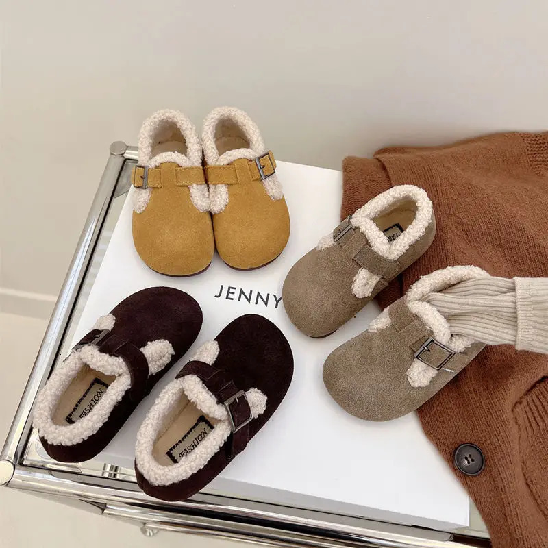 Winter Plush Kids Shoes Girls Boys Shoe Fashion Boots Cotton Thicken Warm Winter Shoes Toddler Girl Shoes Boys Boot 241106