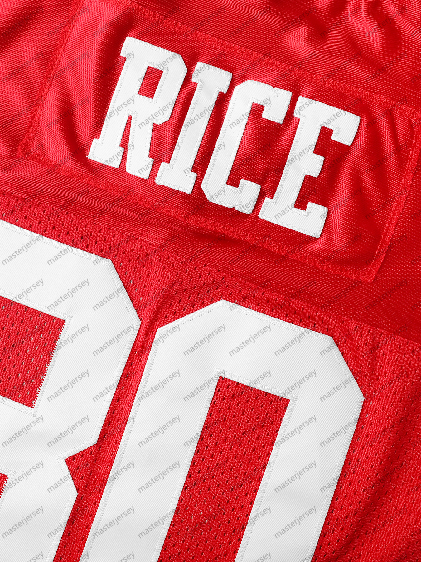 #80 Jerry Rice Comfy V-Neck Football Jersey Red Mesh Embroidery for Training and Competition Breathable Moisture-Wicking Short Sleeve Top for Active j