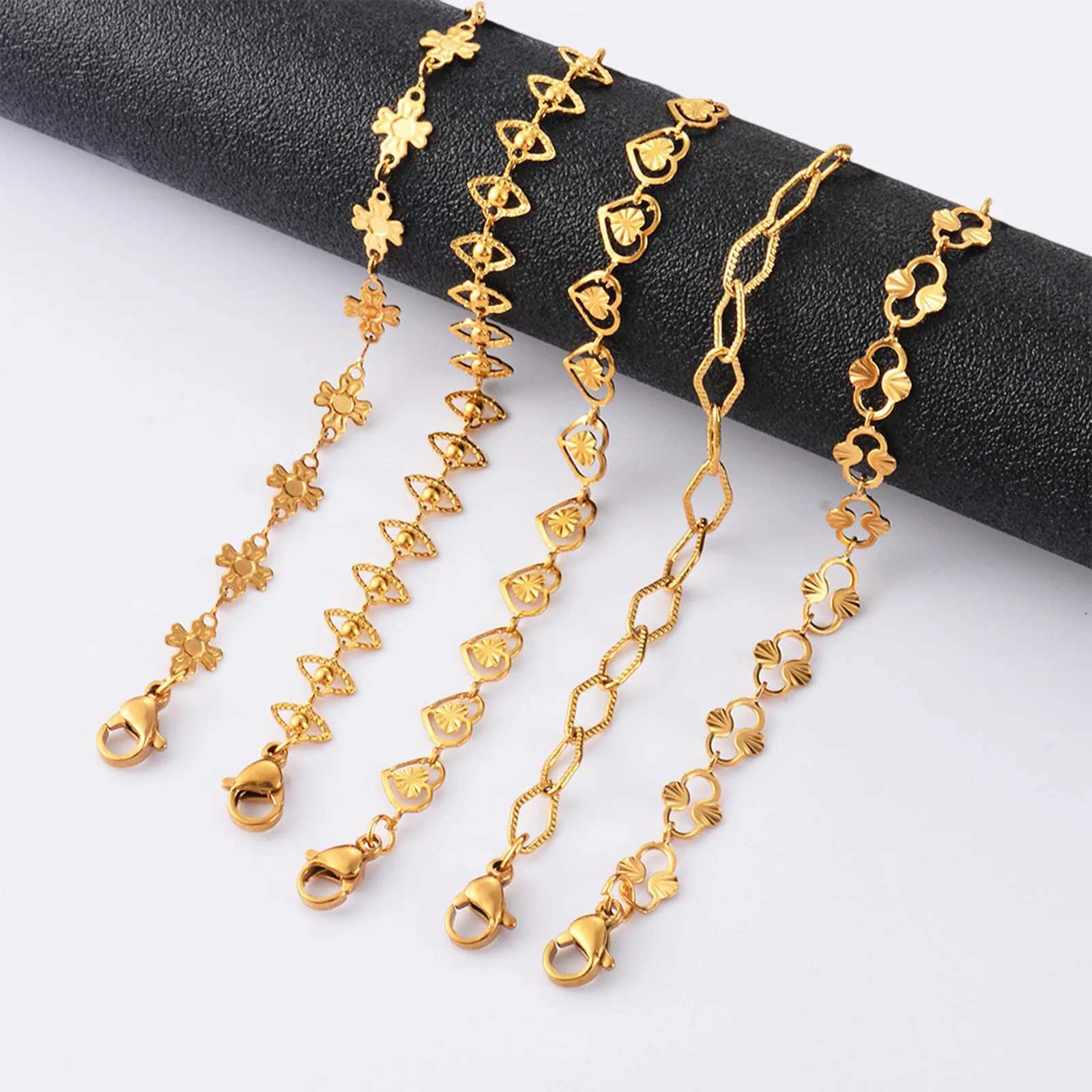 304 stainless steel handmade Geely chain bracelet suitable for warm jewelry 18k gold daily accessories 18cm long 1 piece X241106