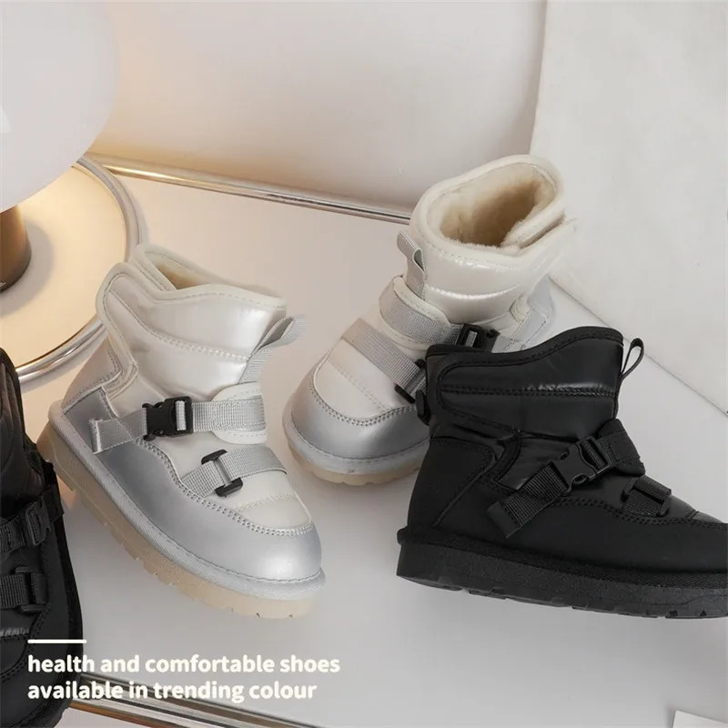 Children Winter Snow Boots Baby Resist Winter -20 Degree High Boots Boys Waterproof Snow Boots Girls Thicken Plush Sports Boots 241106