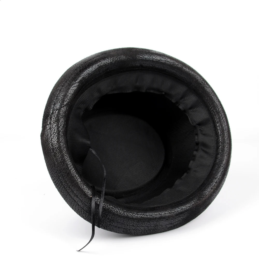 Mens Fedora Hat Leather Flat Top Pig Pie Hat Mens Bowling Church Jazz Sun Hat Big 4 S M L XL 241105