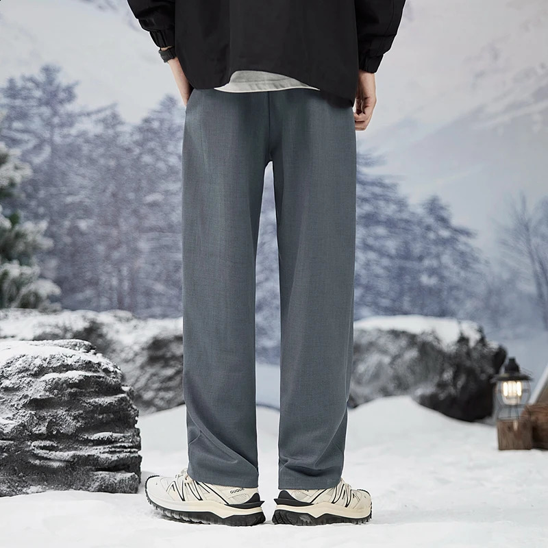 Autumn Casual Suit Pants Korean Mens Straight Loose Sweatpants Soft Wide Leg Long Baggy Business Trousers 241104