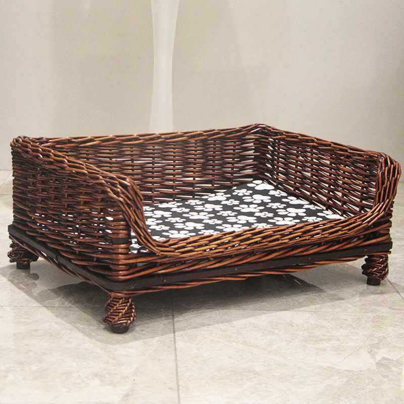 Willow Woven Dog Nest, Cane Woven Pet Nest, Teddy Gold Hair Large Dog Nest, Detachable And Washable, Suitable For All Seasons In Spring, Summer, Autum