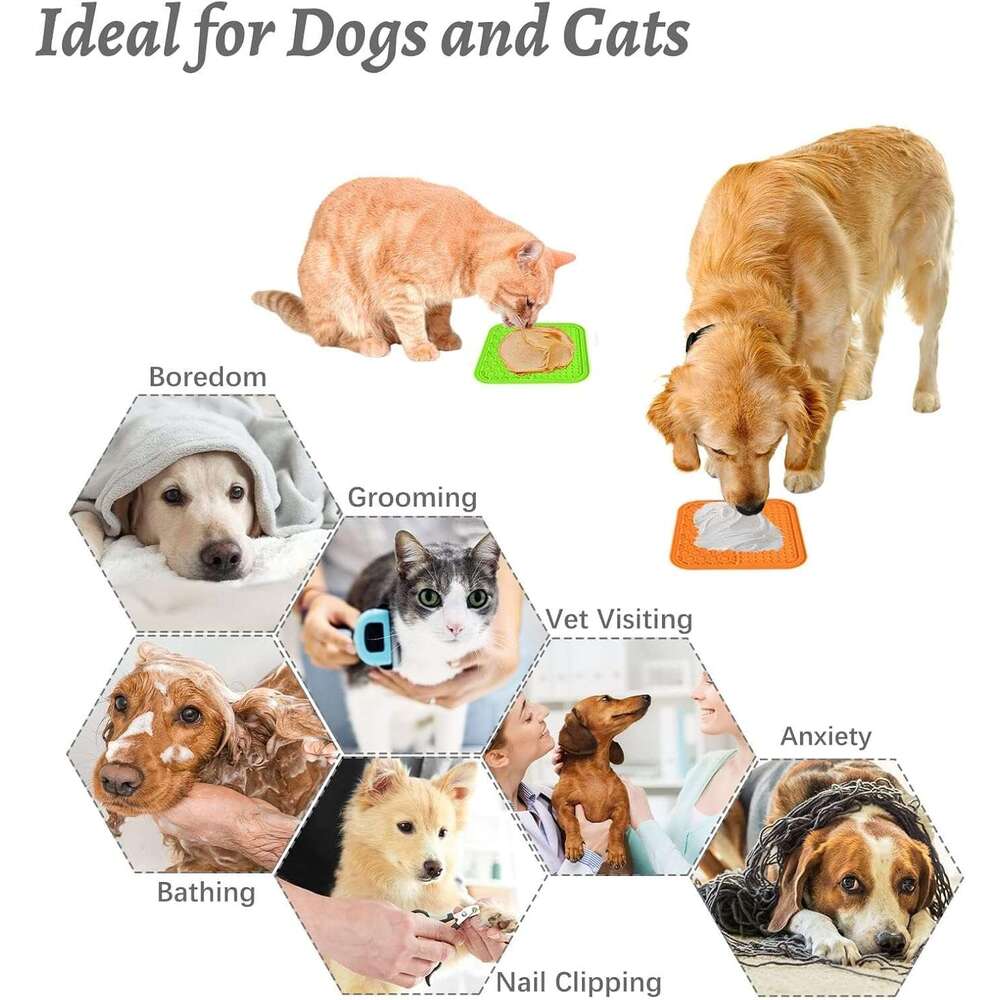 MateeyLife 3PCS Small Dogs and Cats, Licking Mats with Suction Cups Anxiety Relief, Cat Lick Pad, Enrichment Toys Boredom Reducer, Dog Treat Mat for B