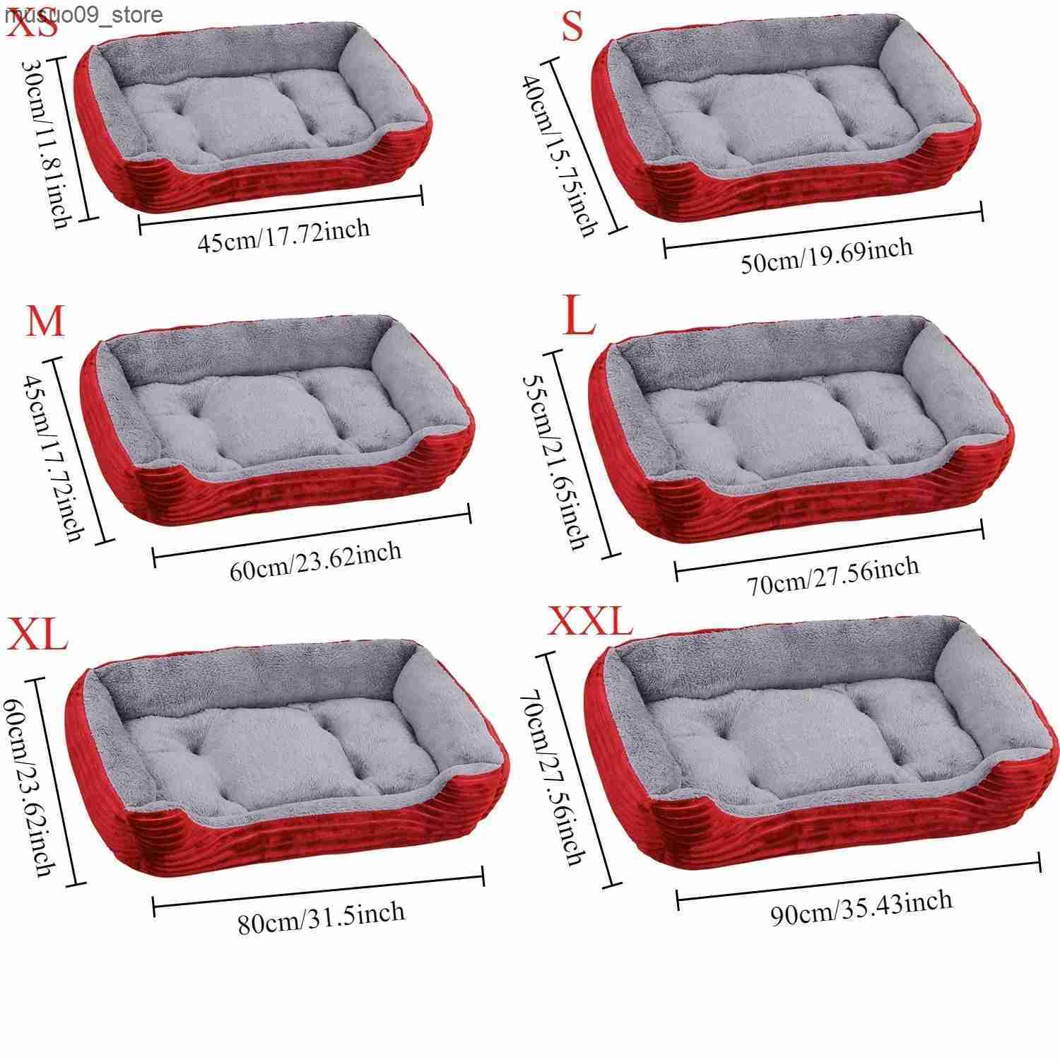 kennels pens Dog bed cat pet square plush dog house small and medium-sized dog sofa pet bed pet bed pet bed L240910