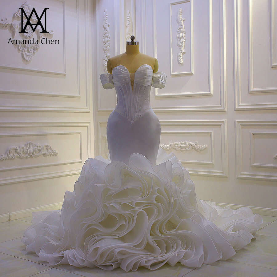 robe mariage femme Off Shoulder Pleated Mermaid Wedding Dress 2024