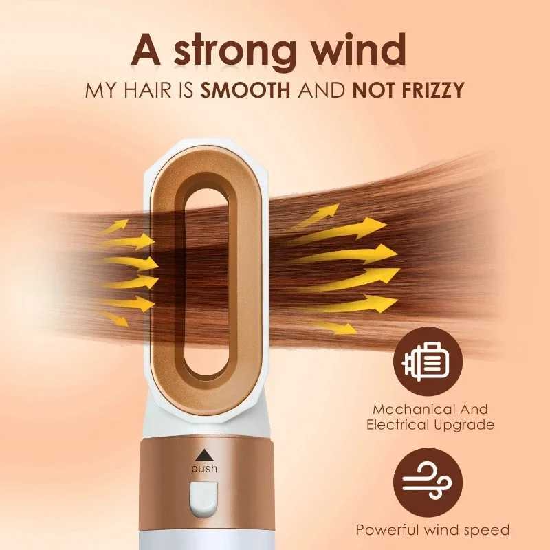 5 in 1 Hair Dryer Hot Comb Set Professional Curling Iron Hair Straightener Styling Tool For Hair Dryer HouseholdXJ241106
