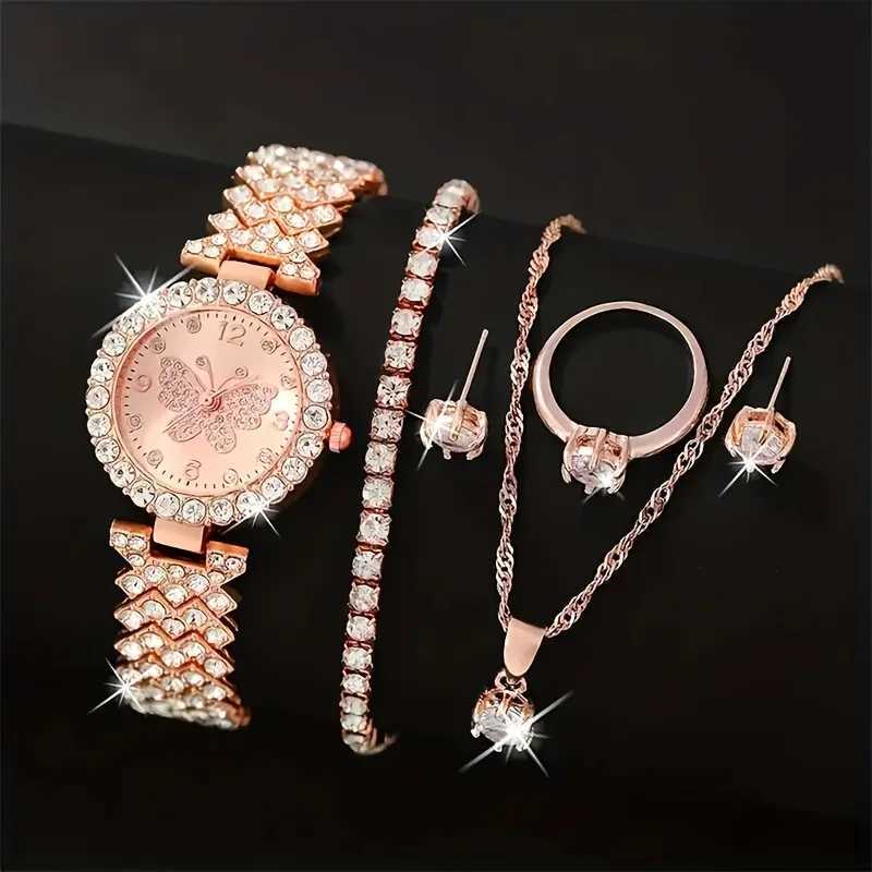 6 rose gold quartz watches for alloy watches jewelry set Ei gift for her M girlfriend X241106