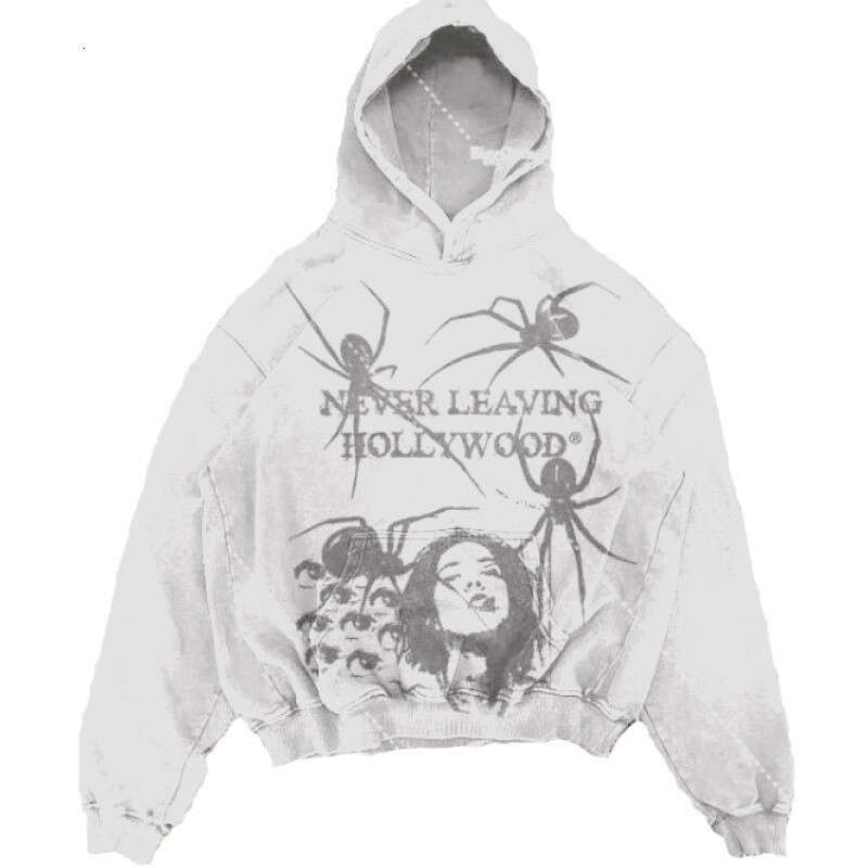 shanshi spider hoodie Gothic style spider print with autumn and winter velvet American pullover hoodie hoodie
