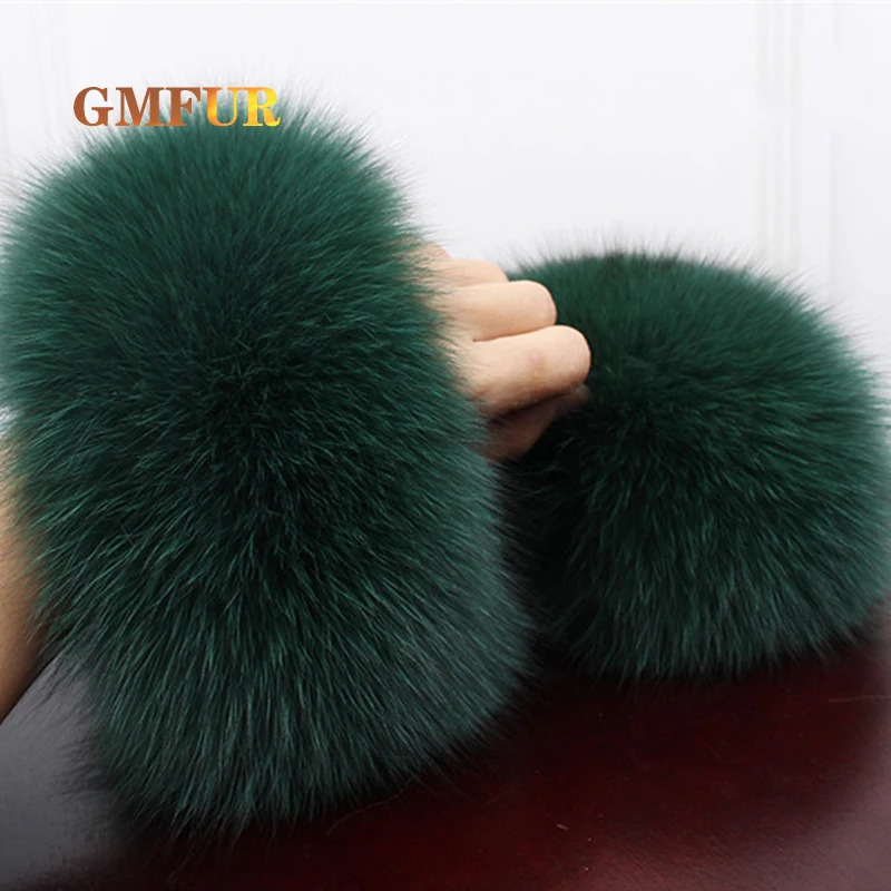 100% genuine fox fur cuffs for winter warmth and fashion. Genuine fox fur sleeves for women. Handmade wristband for women 241106