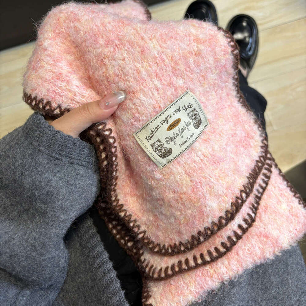 Autumn/Winter 2024 New Knitted Cashmere Wool Scarf Warmth, Ins Style Neck for White
