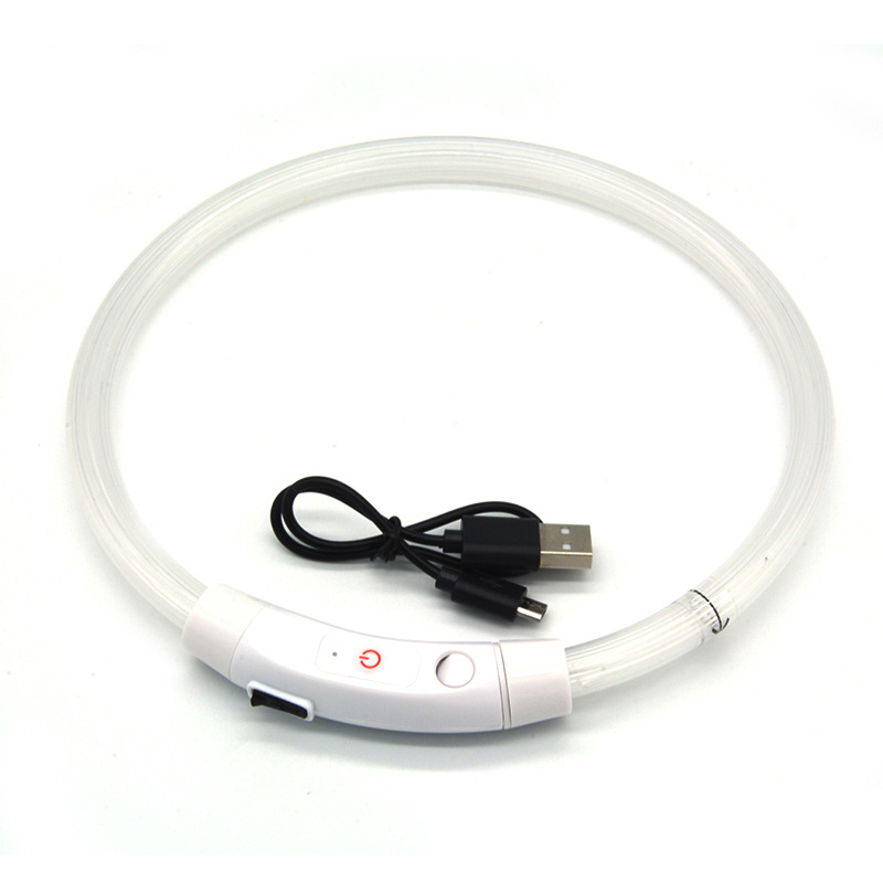 LED Fiber Optic Collar for Pets Luminous Collar USB Rechargeable Anti-lost Light Luminous Dog Accessories Outdoor Products