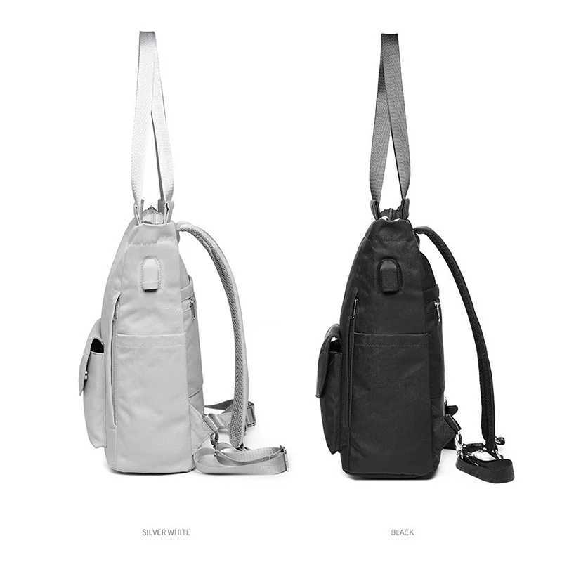 Women Backpack Waterproof Stylish Laptop Backpack 13 13 3 14 15 6 Inch Korean Fashion Oxford Canvas Usb College Bag Fem 241106