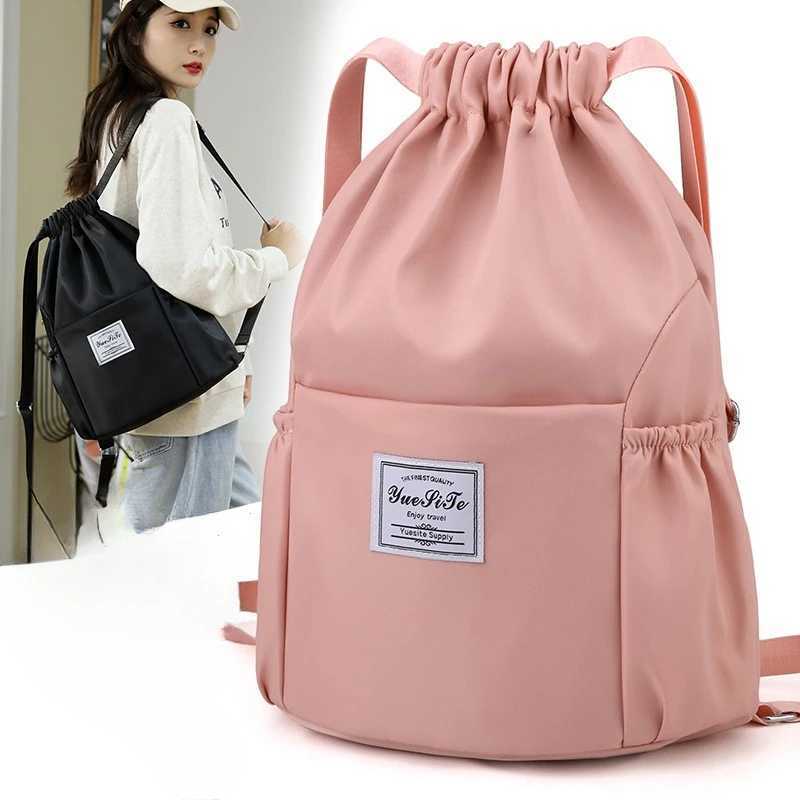 Sports Gym Drawstring Bag Waterproof Outdoor pack Lightweight Oxford Cloth Shoulders Bag Sackpack Yoga Bag For Women MenXJ241106