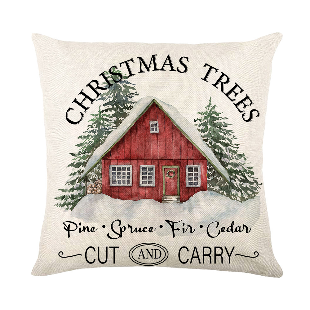 Linen Throw Pillow Cover Christmas moose print pillow case Home Decor Pillowcase Square Cushion Cover for Sofa Bed Couch
