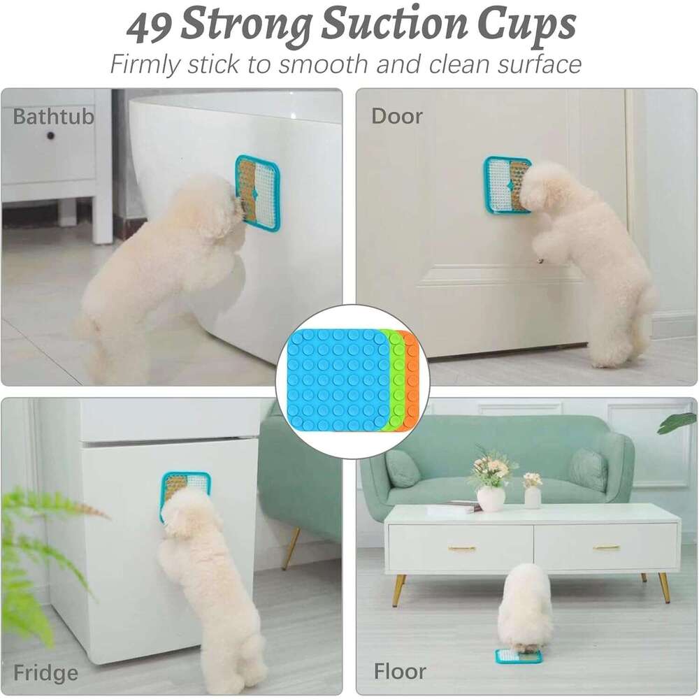 MateeyLife 3PCS Small Dogs and Cats, Licking Mats with Suction Cups Anxiety Relief, Cat Lick Pad, Enrichment Toys Boredom Reducer, Dog Treat Mat for B
