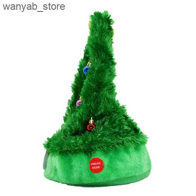 Wide Brim Hats Bucket Hats 10 Choice Musical Christmas Hat Swing Dance Christmas Santa Antler Hat Singing Moving Electric Antler Hat Plush Adult Hat G