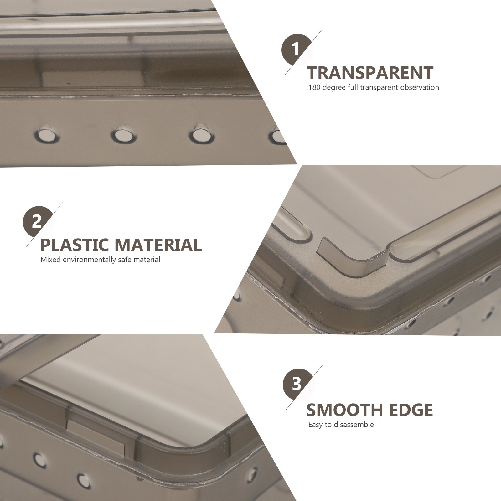 1pc Pet Reptile Feeding Box Reptile Terrarium Breeding Box With Feeder Aquarium Turtles Water Fish Tank Guppy Breeding Tub