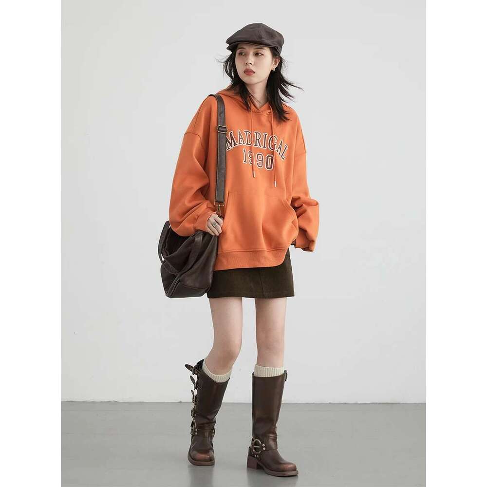 CHIC VEN Women Sweatshirts Casual Loose New Streetwear Letter Embroidered Hoodies Coat Plush Sport Female Top Spring Autumn 2024