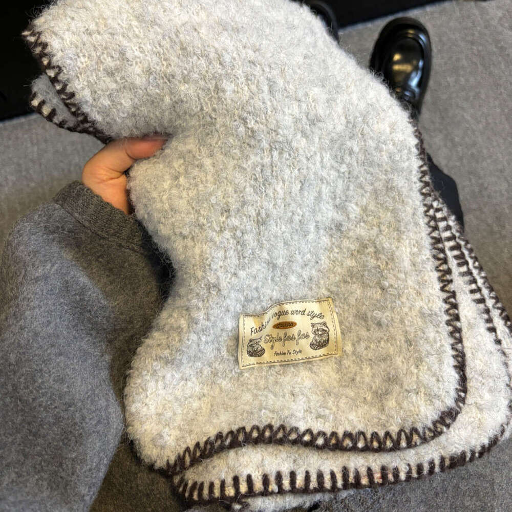 Autumn/Winter 2024 New Knitted Cashmere Wool Scarf Warmth, Ins Style Neck for White