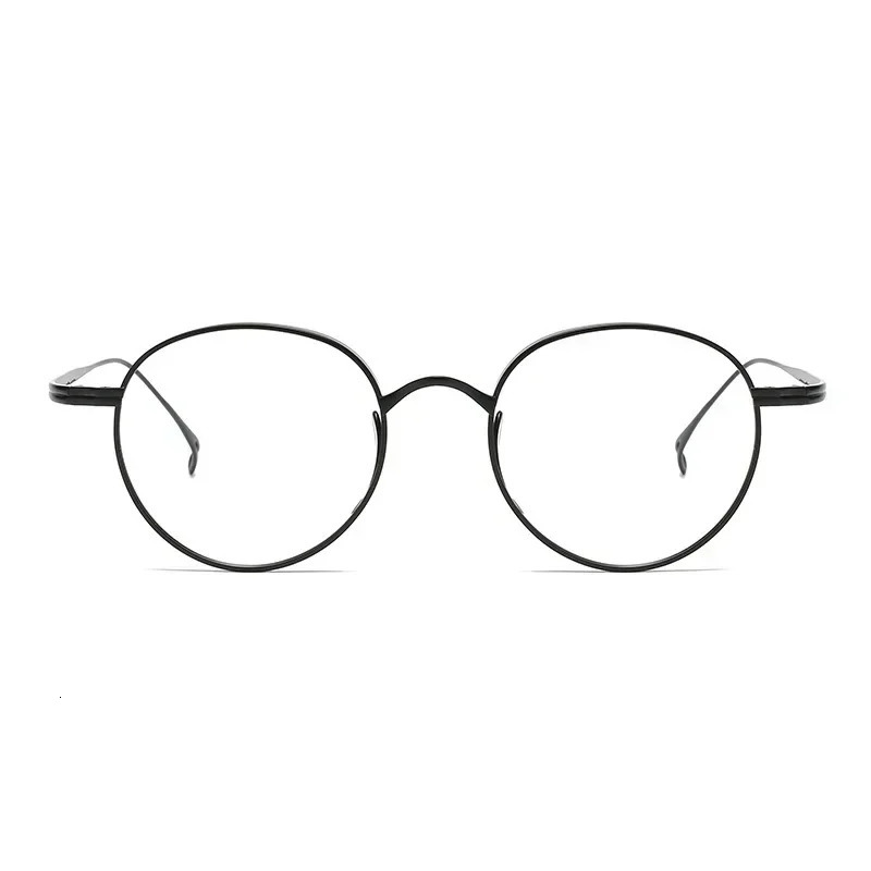 Quality Pure Glasses Frame Men Retro Round er Eyewear Male Women Optical Prescription Eyeglasses Frames 241105