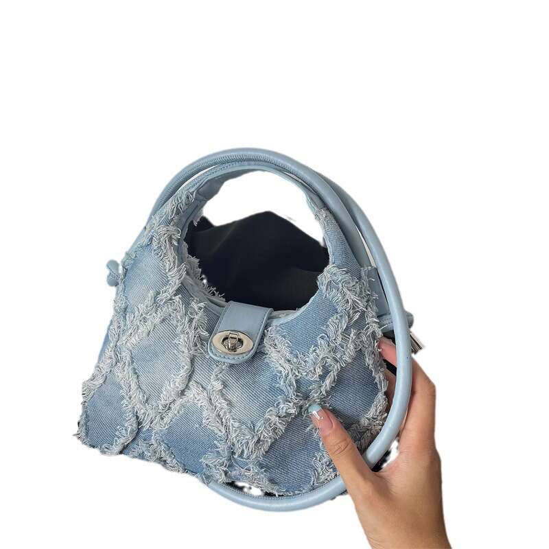 Designer Bag Retro Denim Bag, Women's New Niche Design, Tassel Crossbody Bag, Fashionable And Simple, One Shoulder Bag Trend