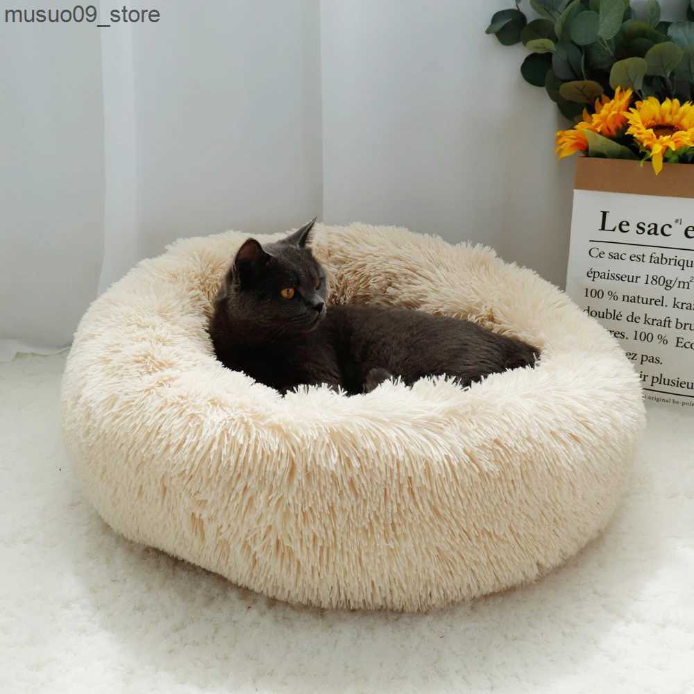 kennels pens Soft pet dog bed plush winter cat pad dog bed for small medium and large dog houses circular pad pet product accessories L240910